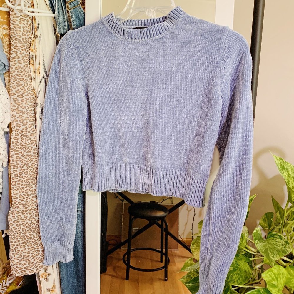 Super Soft Blue Forever 21 Cropped Sweater